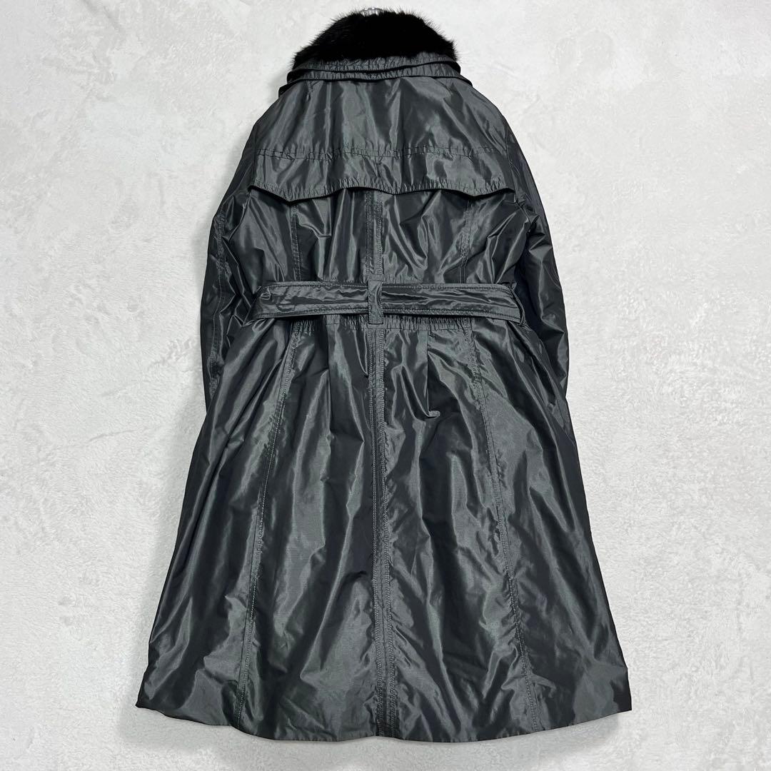 ミンク×レッキスファー トレンチコート メタル釦 ベルト ライナー脱着可