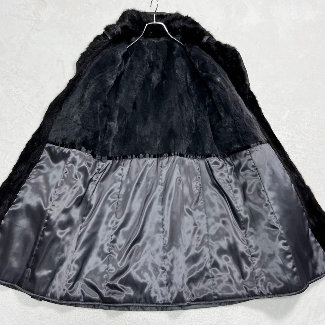 ミンク×レッキスファー トレンチコート メタル釦 ベルト ライナー脱着可