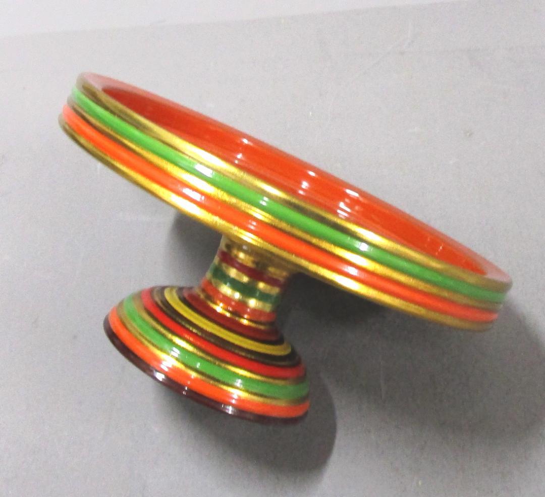 京の漆芸 象彦［独楽文高盃菓子器］ひのき共箱入り