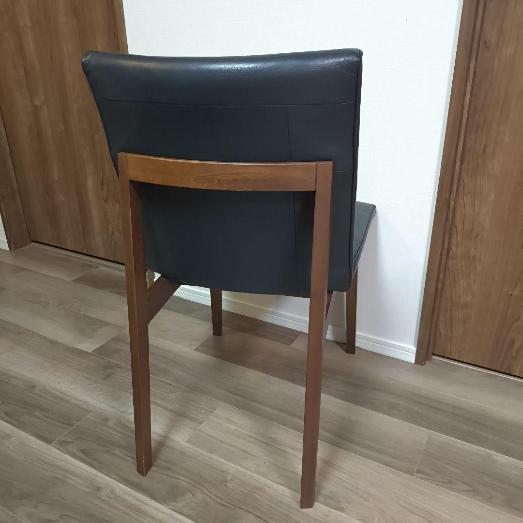 【ACTUSで購入】RELATEブラックレザーチェア　ウォルナット　残り1脚