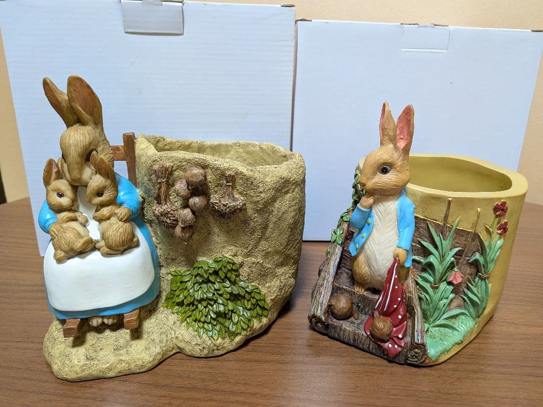 未使用　ピーターラビット　ミセスラビット　プランター　加藤工芸