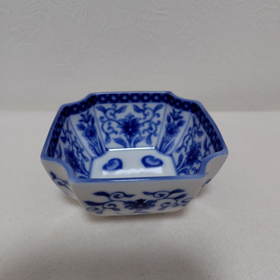 新品✾深川製磁 かぶと唐草 小付 角切小鉢　5枚　木箱【廃盤レア】