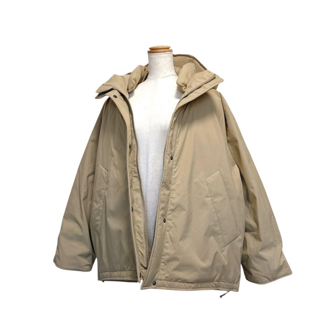 美品　スピックアンドスパン　24AW　撥水フーデッドダウンハーフコート　36