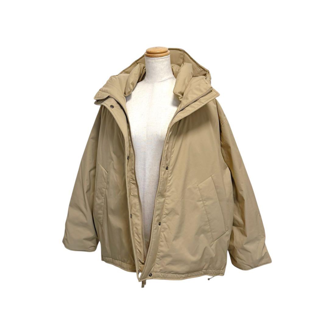 美品　スピックアンドスパン　24AW　撥水フーデッドダウンハーフコート　36