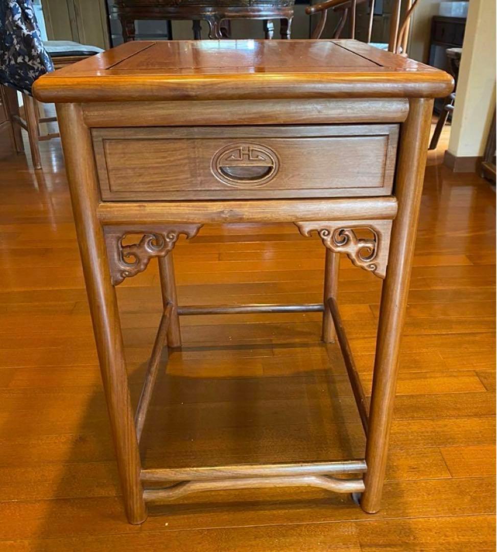 中国アンティーク　無垢材　テーブル　飾り台オブジェ