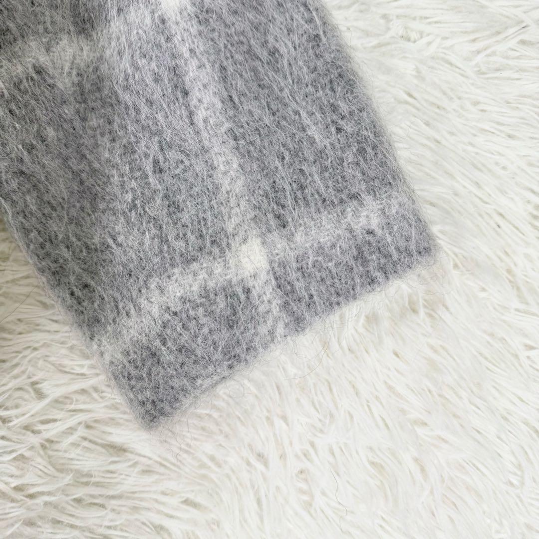 美品✨ 23区 マンテコ生地 シャギーチェック ダブルチェスターコート　グレー