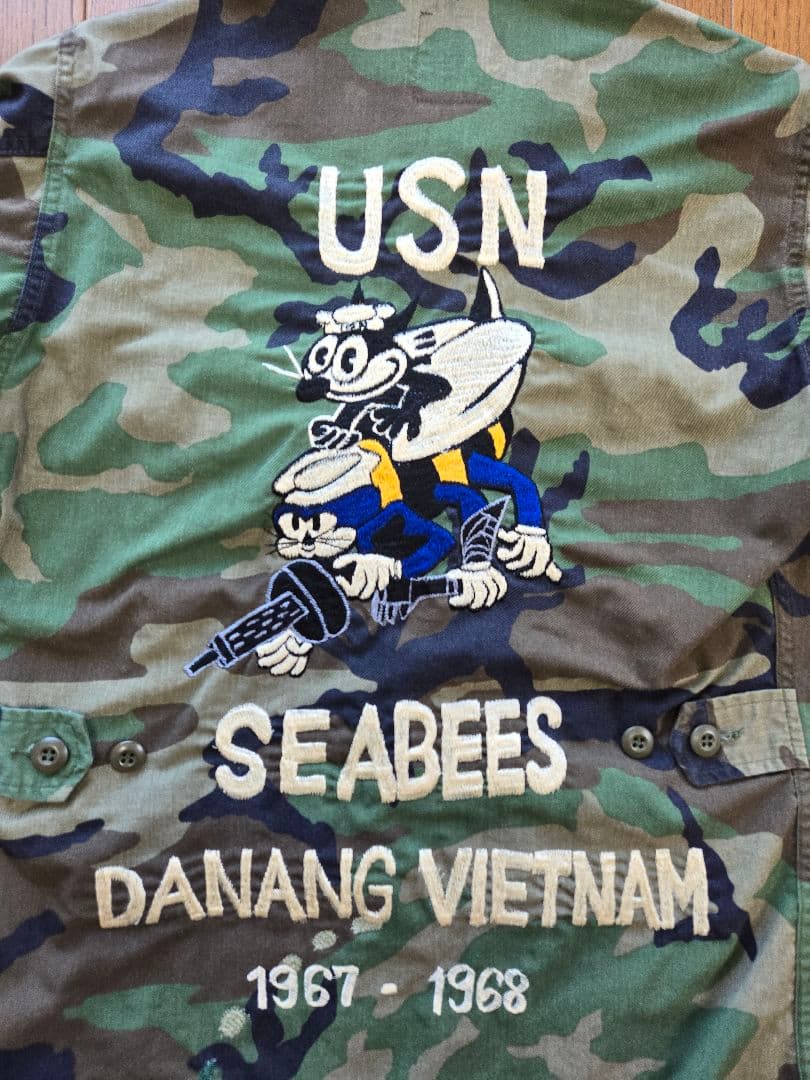 1960s アメリカ海軍 USN 建設工兵隊 ジャケット SEABEES 刺繍