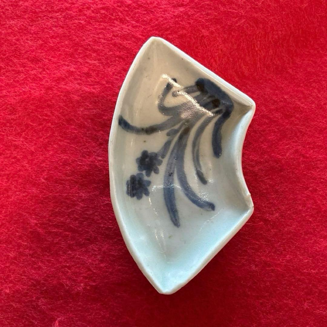 古伊万里　染付　水仙文　豆皿