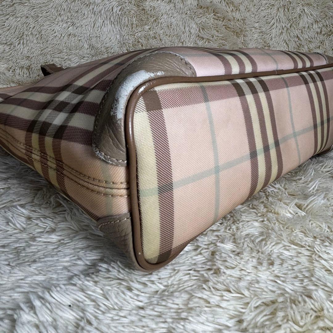 バーバリー　トート ショルダー バッグ チェック ピンク FF95 A4サイズ