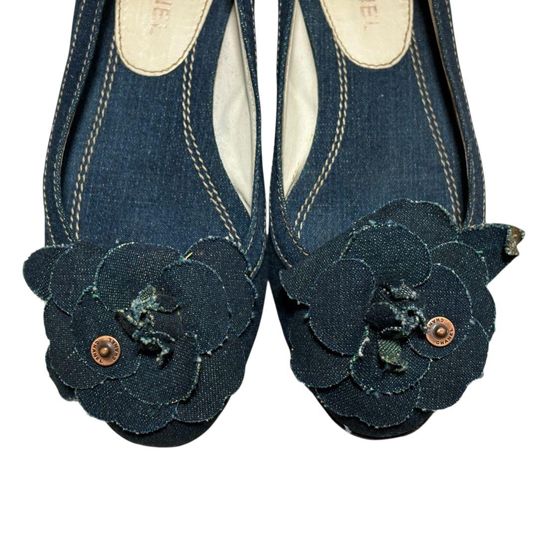 CHANEL シャネル カメリア デニム パンプス 35 1/2
