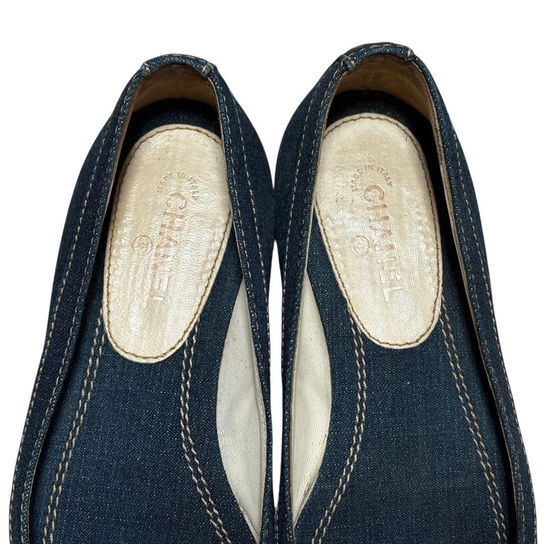 CHANEL シャネル カメリア デニム パンプス 35 1/2