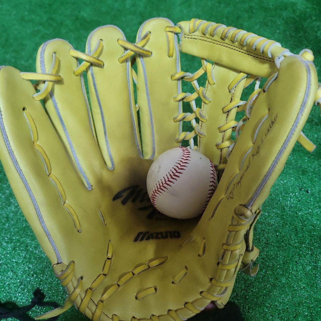 ミズノプロ 硬式外野手 グローブ 外野手用 日本製 イエロー グラブ