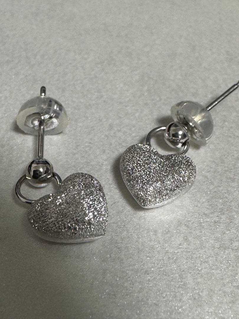 k18wg ハート ピアス スターダスト 光沢仕上げ 2way