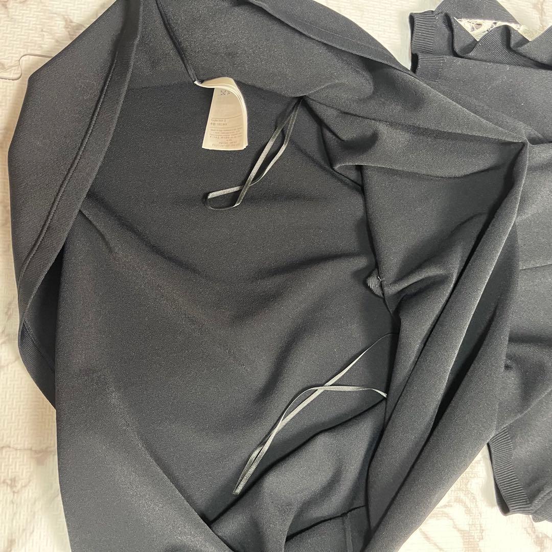 極美品✨ ヴァレンティノ レース フリル ミニワンピース 黒 ストレッチ 伸縮性