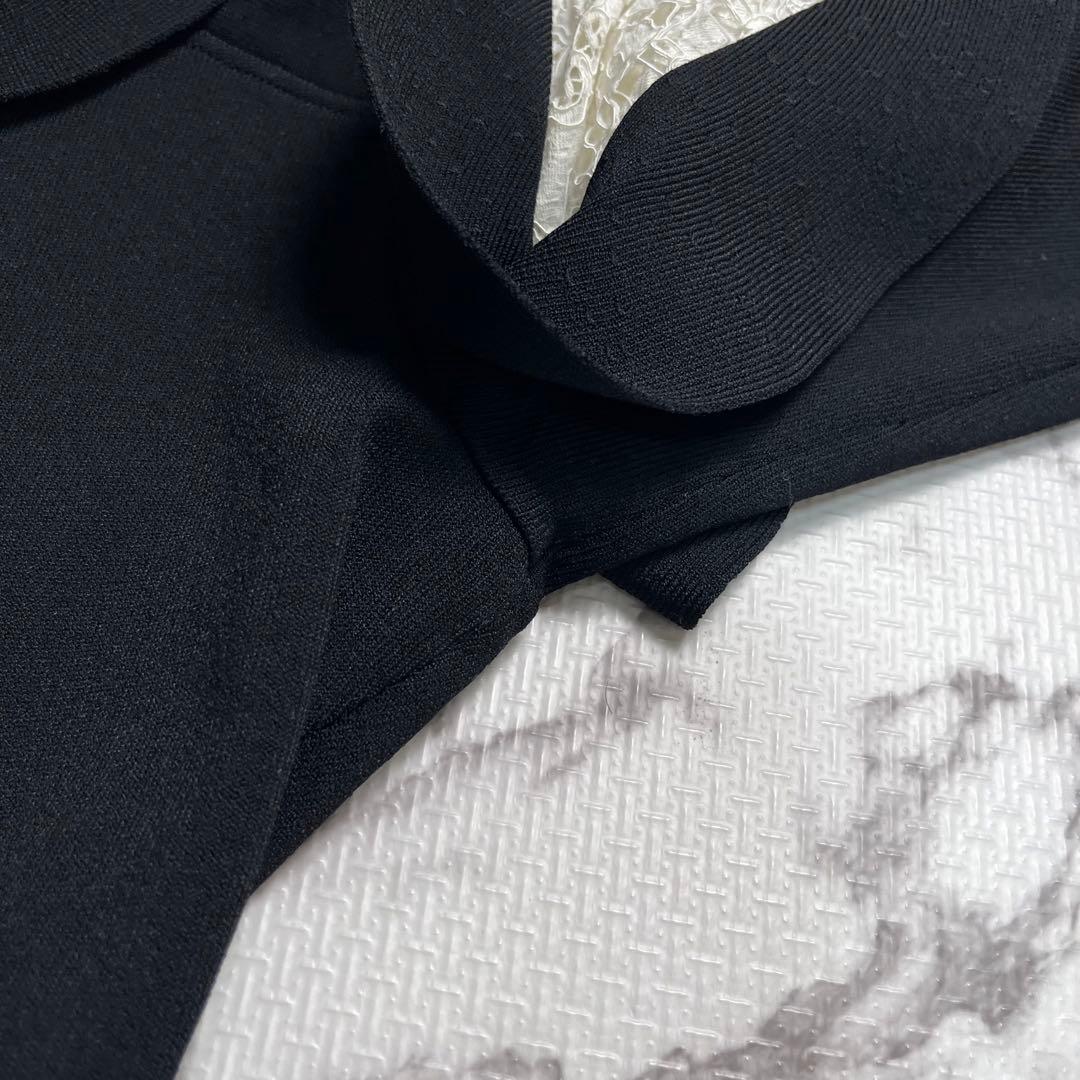 極美品✨ ヴァレンティノ レース フリル ミニワンピース 黒 ストレッチ 伸縮性