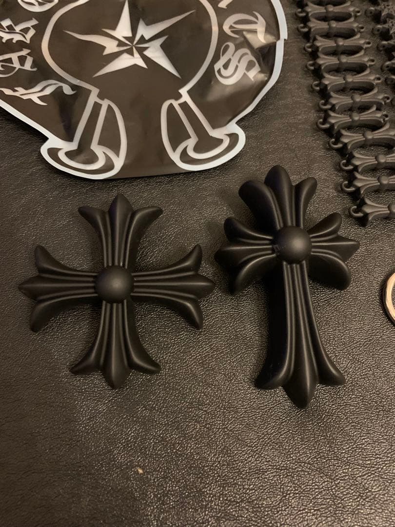 バカデカFAKE HEARTSクロスブラック 十字架 ネックレス　クロムハーツ