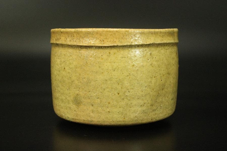 黄瀬戸 筒茶碗 φ10.9cm 古陶磁 古瀬戸 時代 茶道具(RC913)