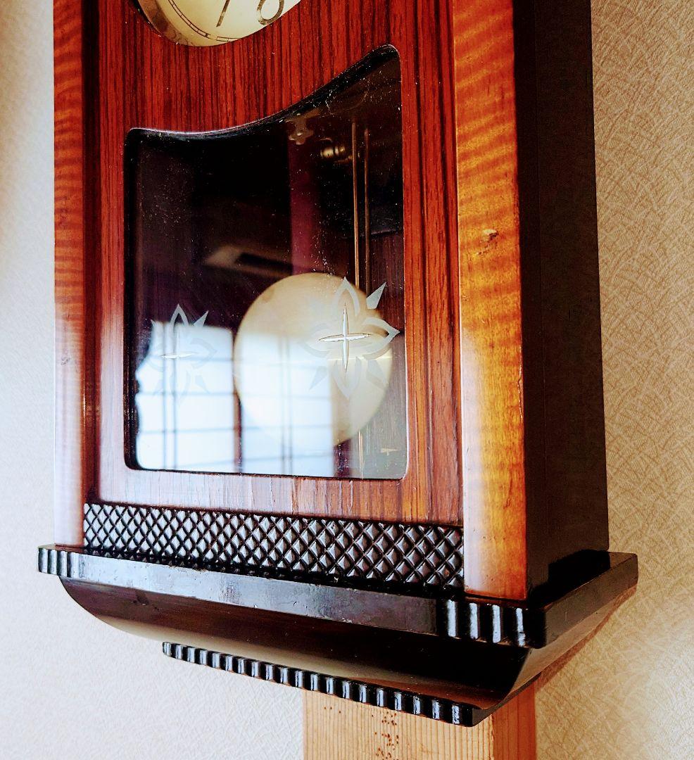 〈完動・美品〉Apollo時計社　宮型ゼンマイ振り子時計　ボンボン時計古時計