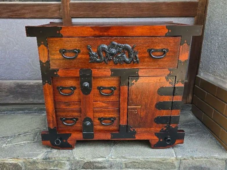 キャスター付き 箪笥 船箪笥 タンス　木製家具 収納家具 キャビネット