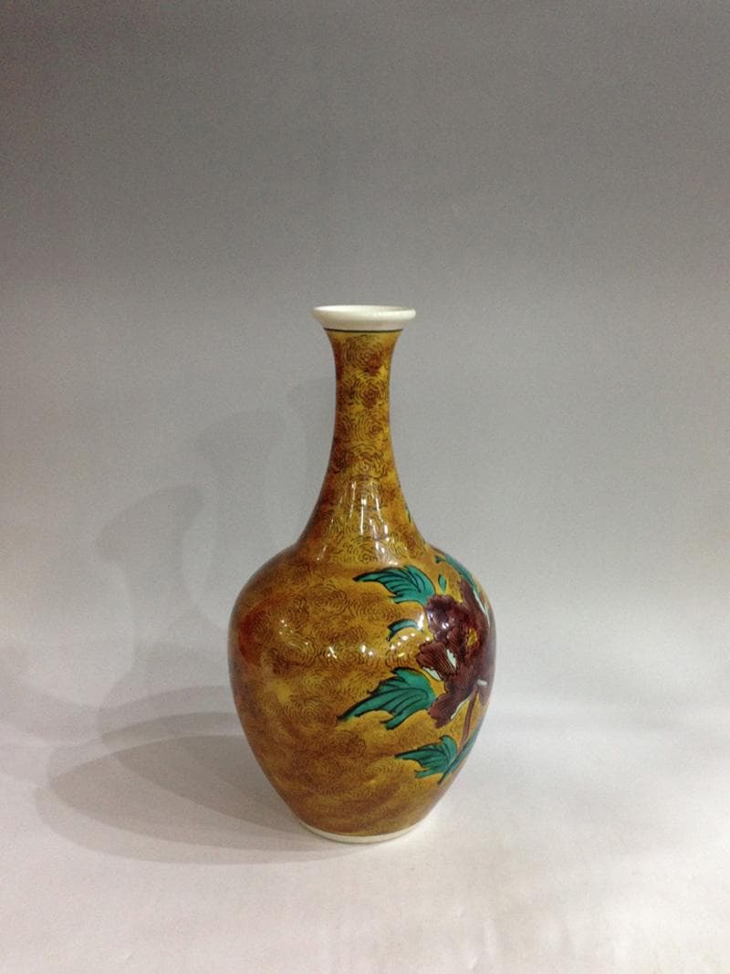 ★古美術！　吉田屋　花鳥紋飾大徳利　江戸時代後期　胴径 15cm 高 27cm