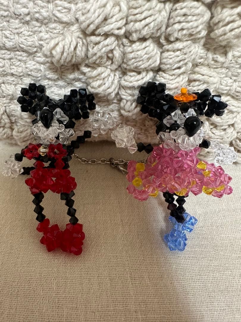 スワロフスキー ミッキー&ミニー キーホルダー バッグチャーム ディズニー