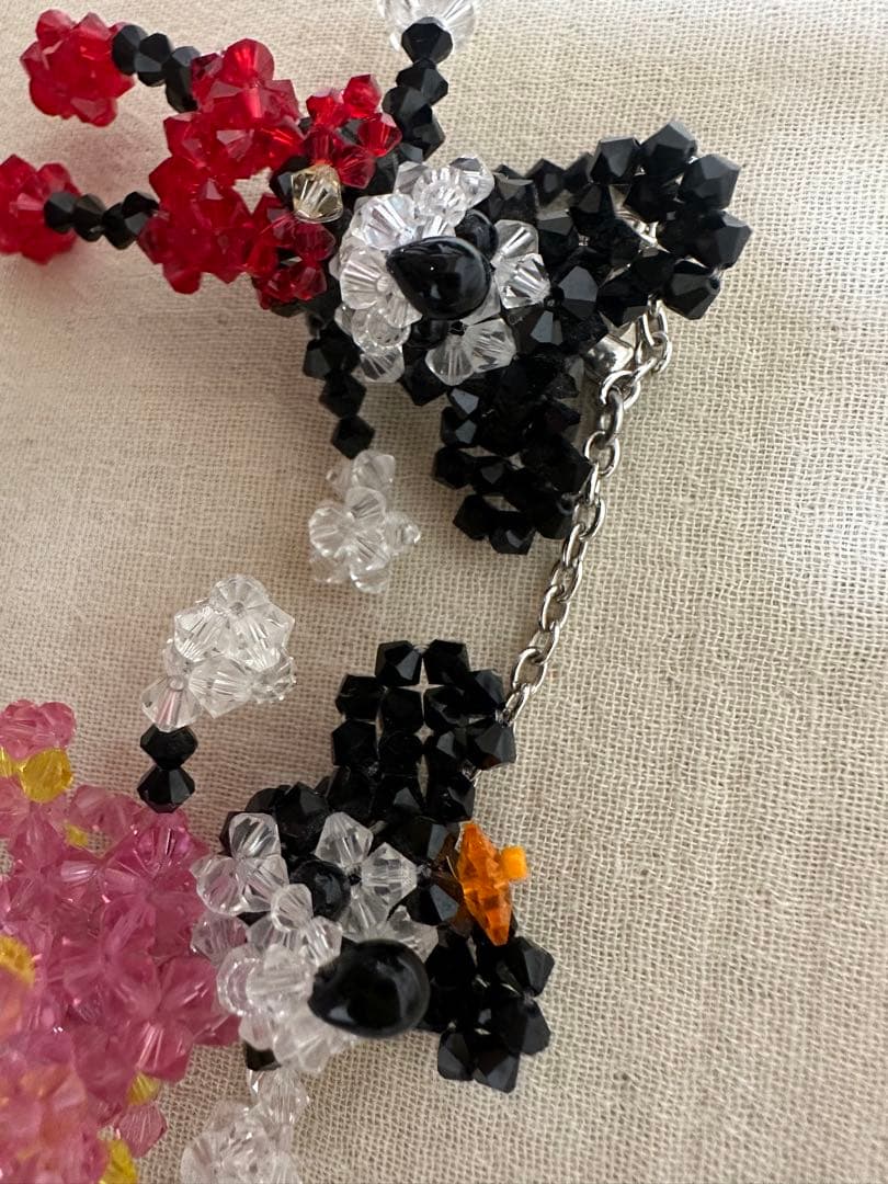 スワロフスキー ミッキー&ミニー キーホルダー バッグチャーム ディズニー