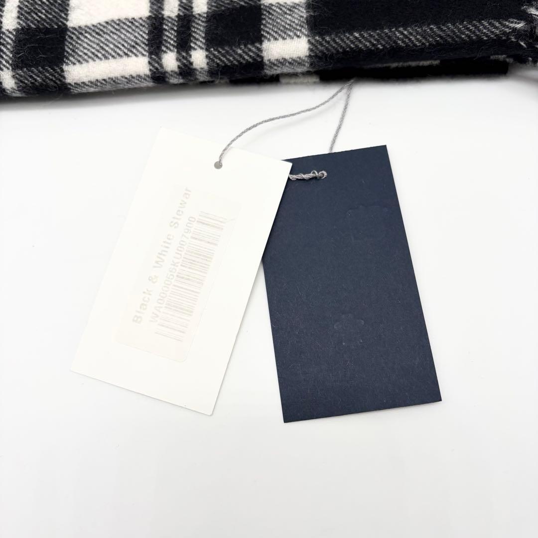 【新品】ジョンストンズ 大判カシミヤストール 黒白