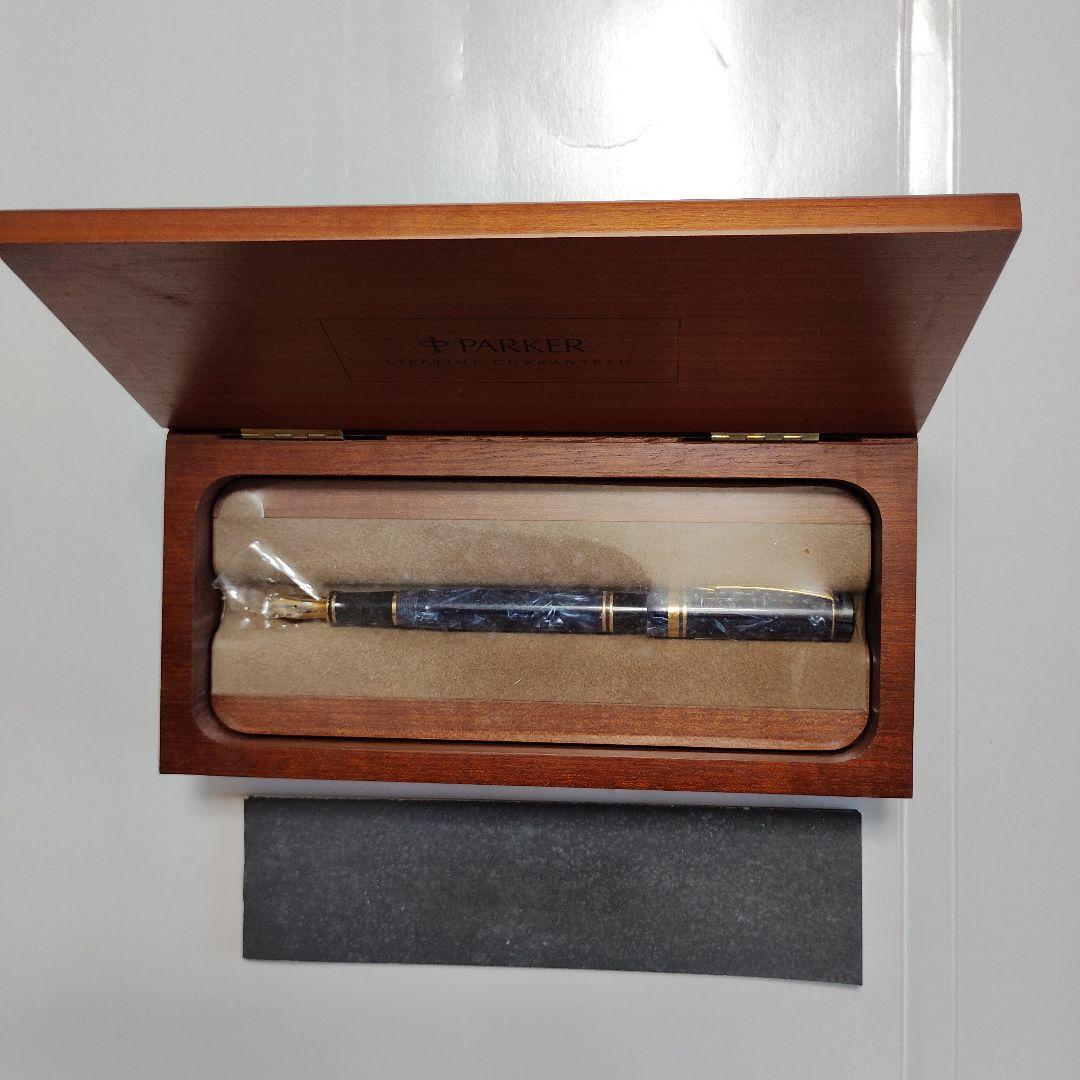 PARKER デュオフォールド 万年筆 ブルーマーブル GT 18K 英国製