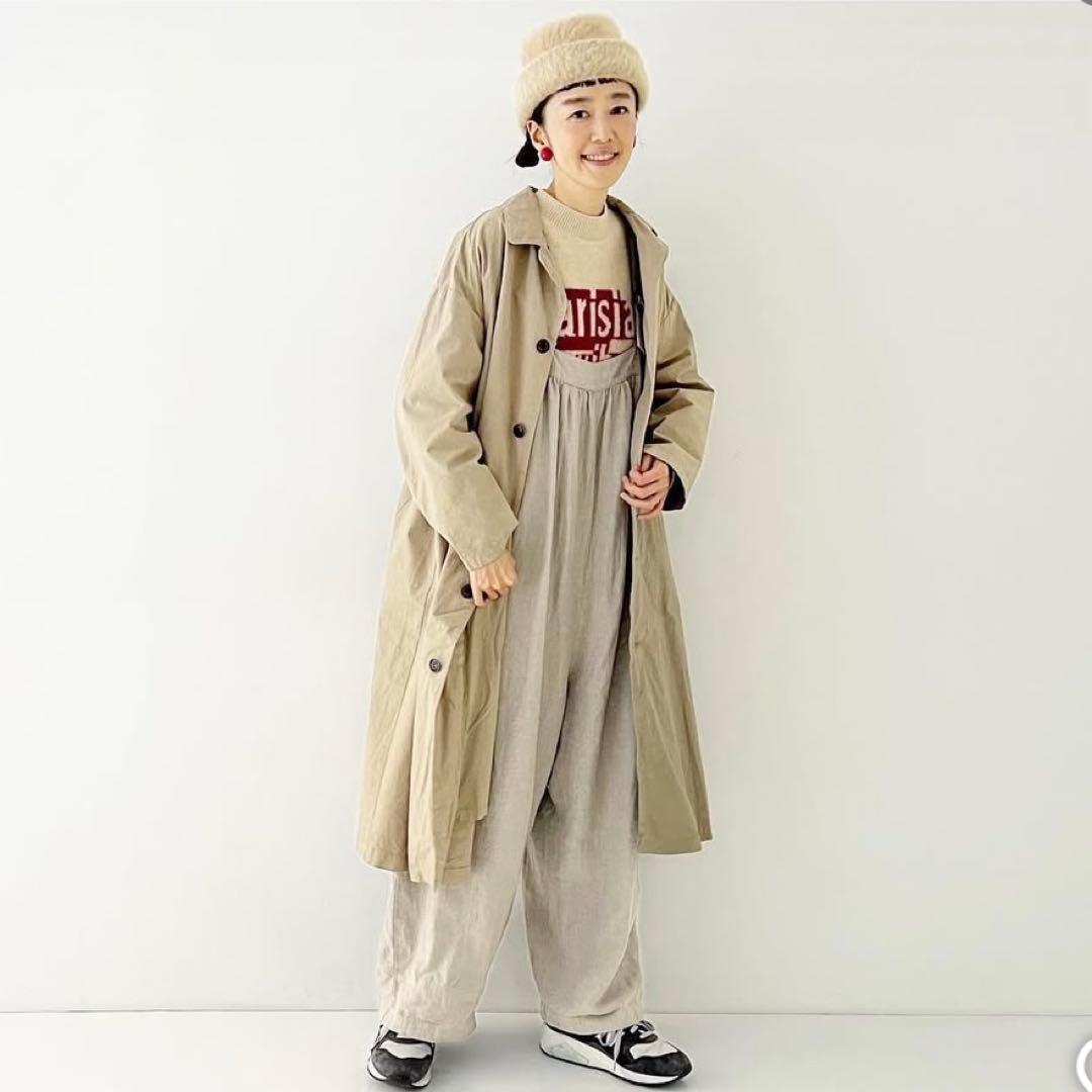 ネストローブ　ブラックリネンコクーンサロペット