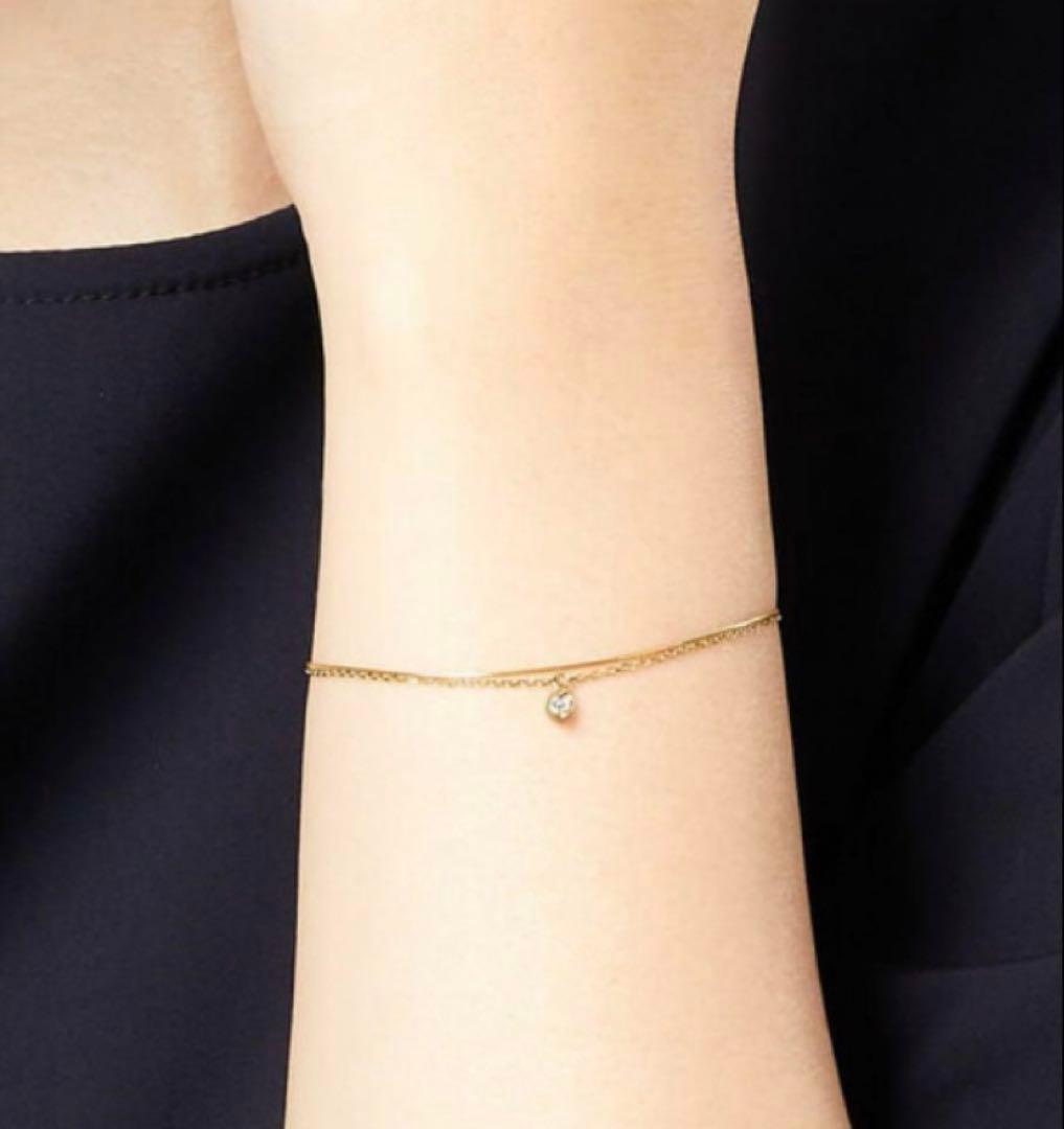 値下げ≪保証書付ヴァンドーム青山≫K18 2連ダイヤブレスレットイエローゴールド