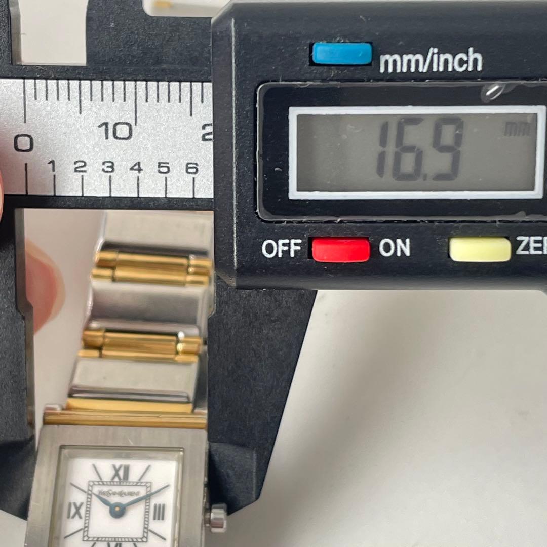 稼動品　YSL イヴサンローラン　スクエア　青針　コンビカラー　腕時計