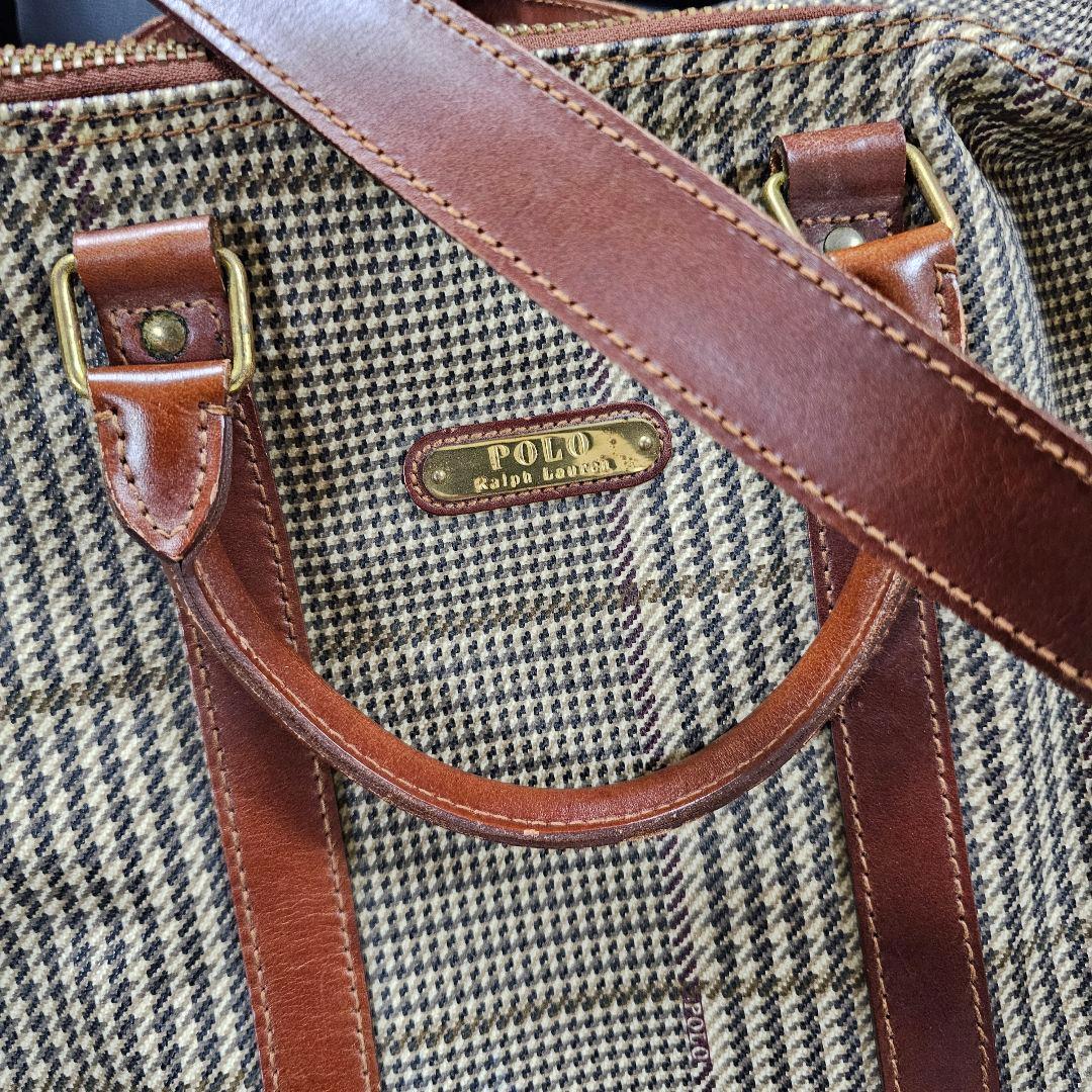 美品 大容量 2way ショルダー付 ラルフローレン ボストンバッグ