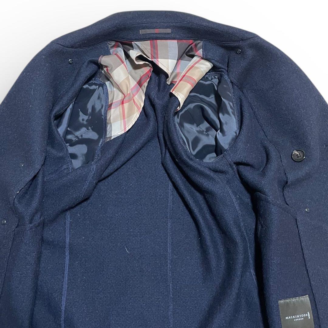 美品✨ マッキントッシュ ロンドン ダブルコート100% LL 紺 ネイビー