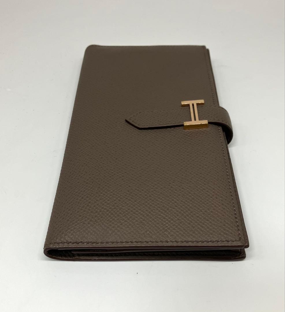 ⭐️ 極美品 エルメス ベアン スフレ 長財布 グレー エタン 鑑定済