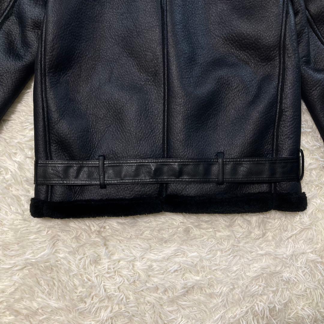 ZARA フェイクムートン ダブルライダース ボアジャケット ボア B-3