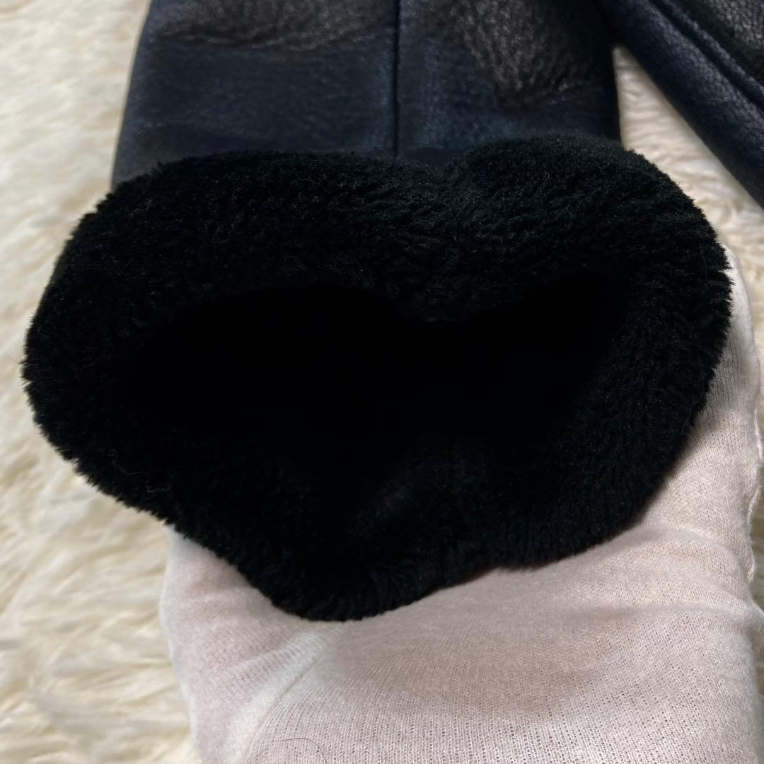 ZARA フェイクムートン ダブルライダース ボアジャケット ボア B-3