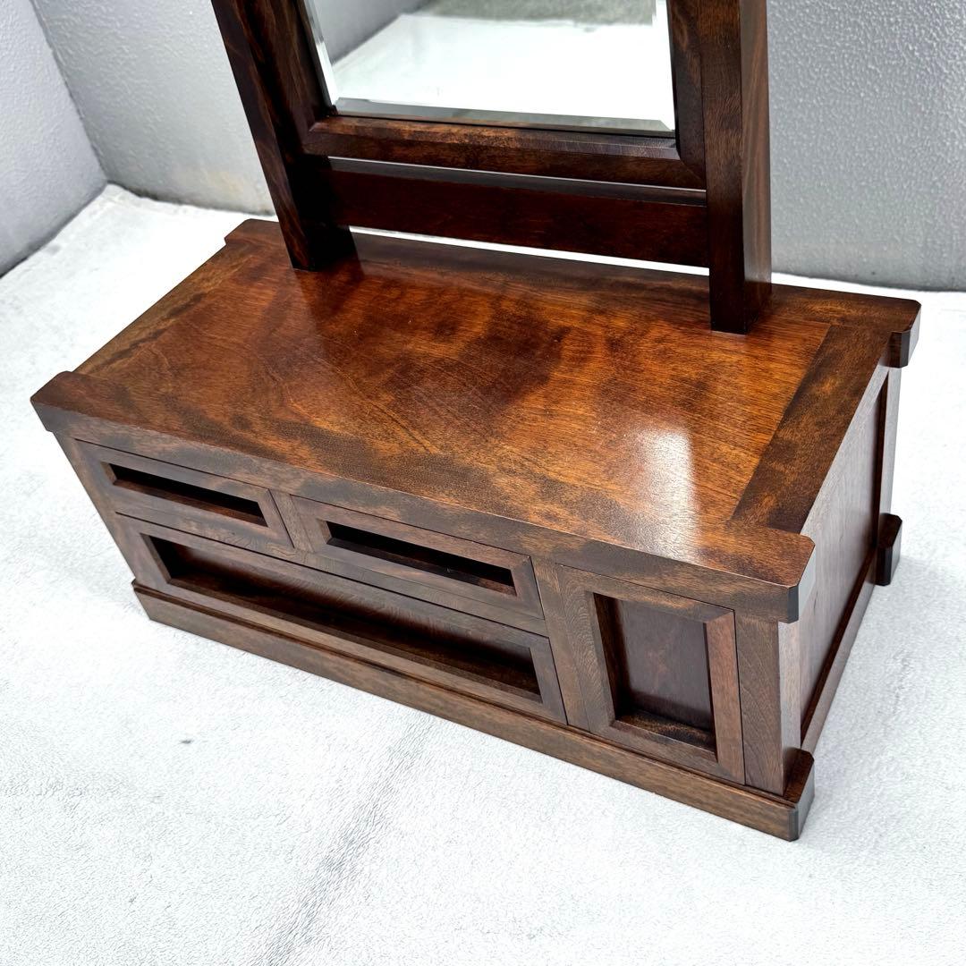 美品✴︎九州民芸 ミズメザクラ 樺材 ドレッサー 鏡台 民芸家具 引出し付 高級