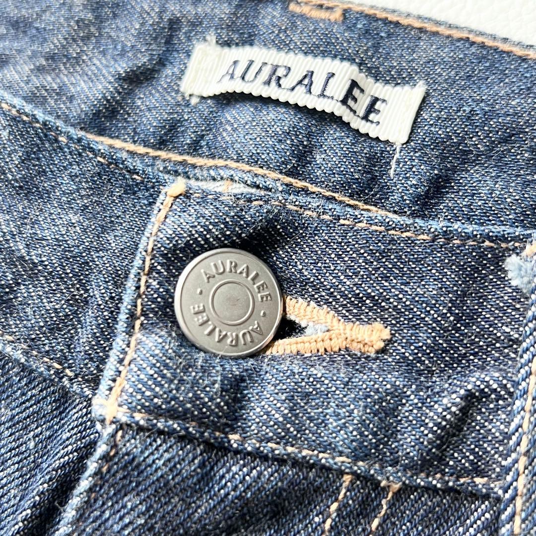 4837【美品】オーラリー　ストレートデニム ハードツイストデニム　インディゴ