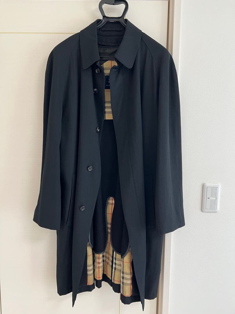 【極美品】BURBERRY LONDON バーバリー ステンカラーコート 黒