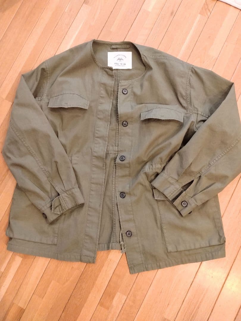 ピュアルセシン　ノーカラーミリタリーブルゾン