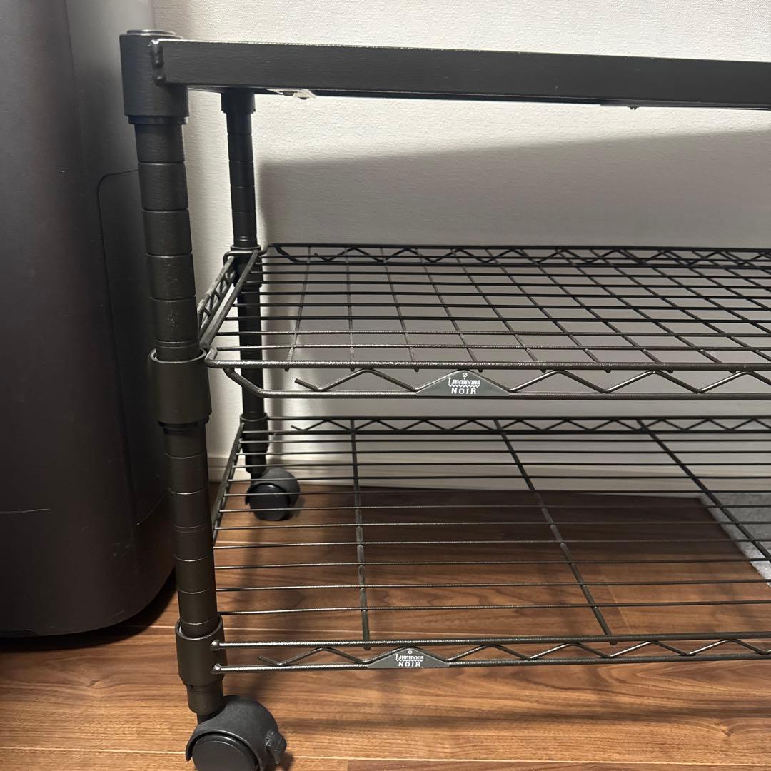 ルミナスノワール　TV台　3段　スチールラック キャスター付き