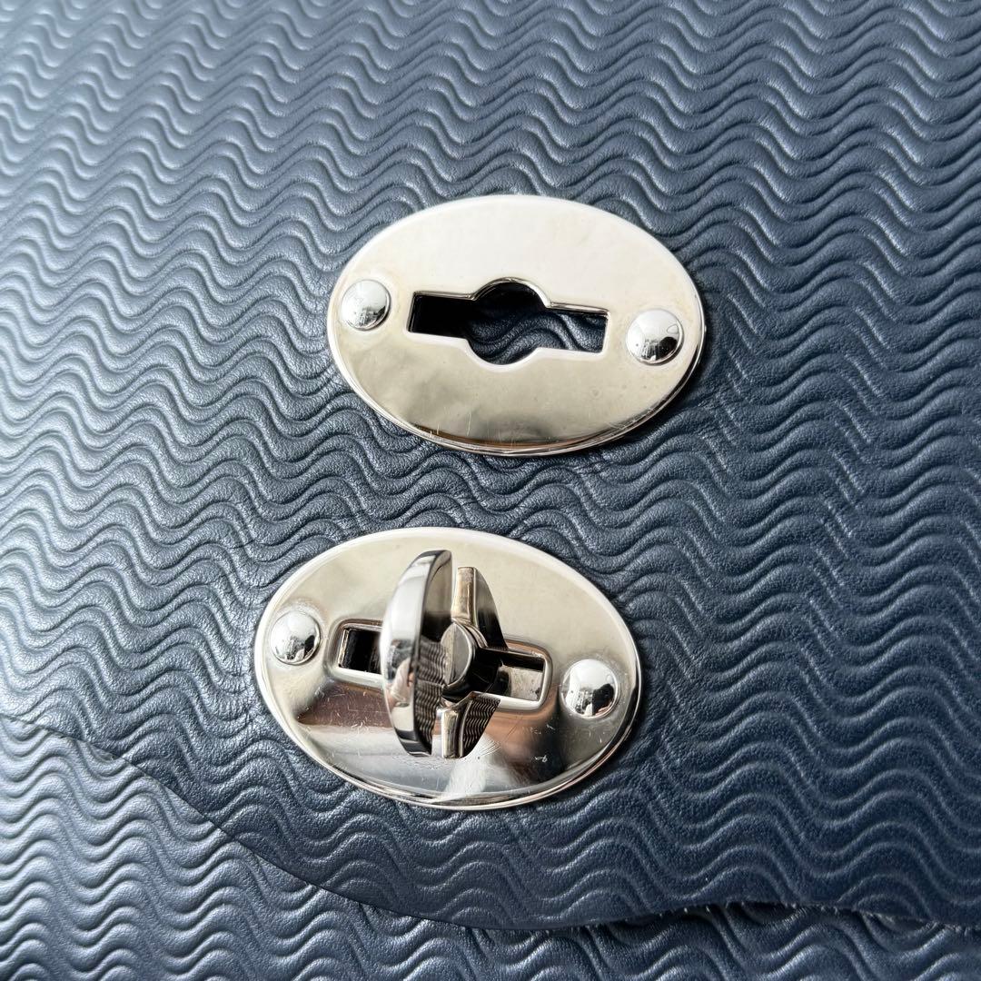 【美品】ザネラート POSTINA L カミシミアブランディーン 紺色