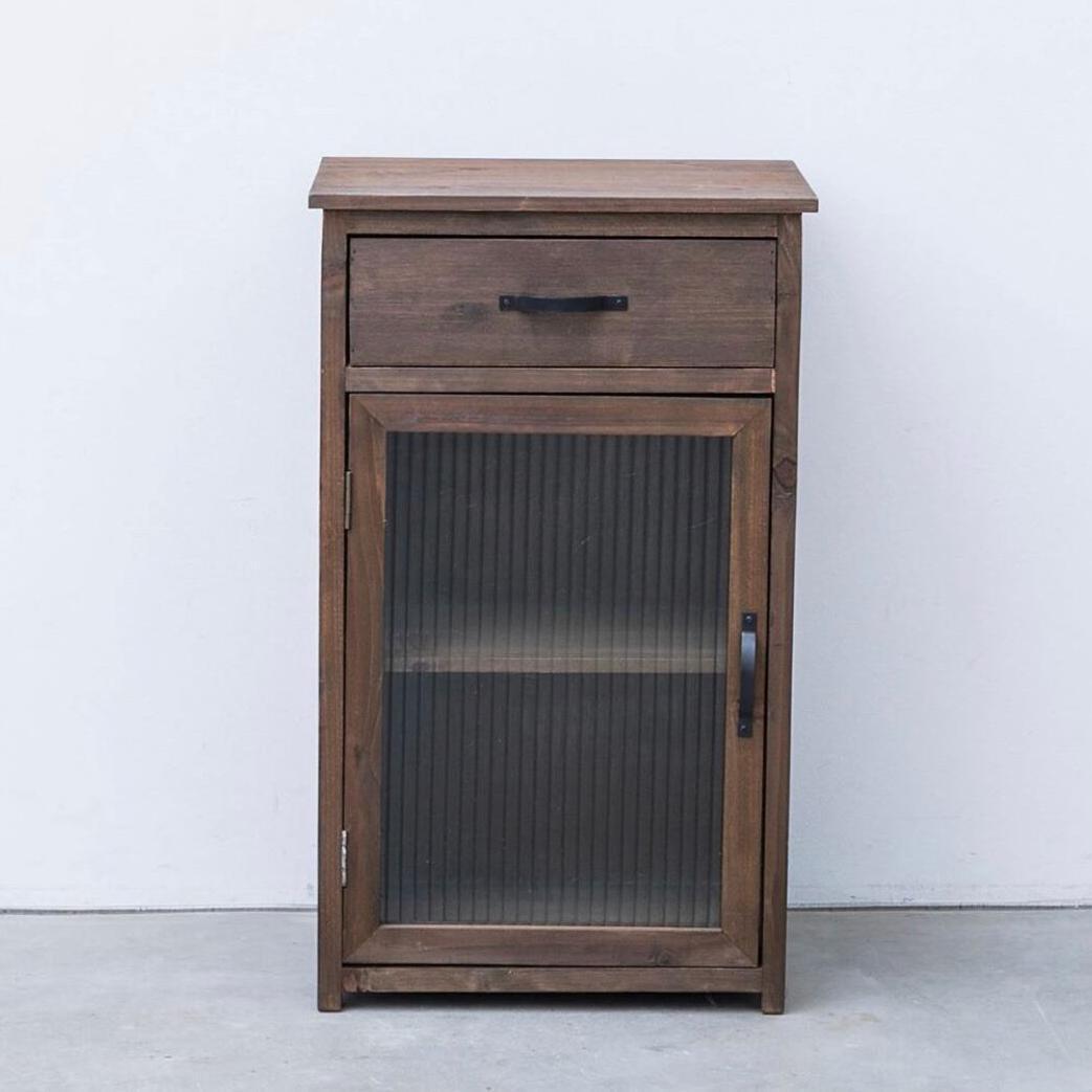 波板ガラス 古材 キャビネット 木製 食器棚 収納家具 リビング収納 和モダン