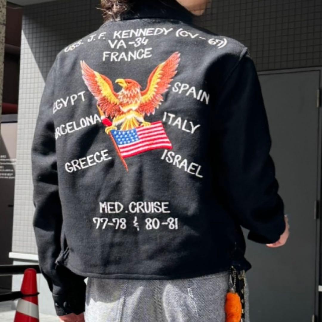 70〜80's USS ミリタリー　スカジャン　スーベニア ジャケット