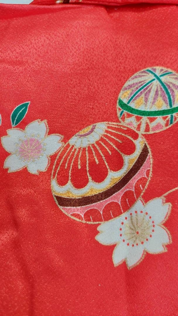 NA353洗える子供着物七五三被布、着物2点セット3歳用着丈93センチ裄丈47