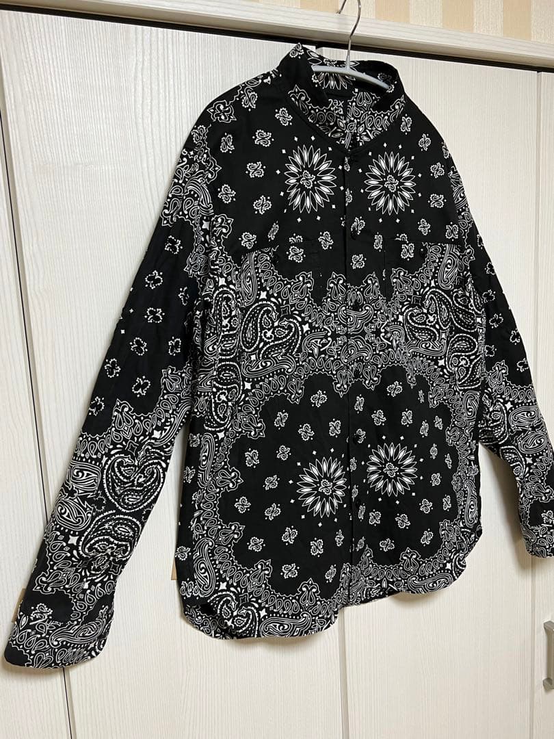 オアハカ　oaxaca スタンドカラーシャツ　ペイズリー　ブラック　別注　超美品