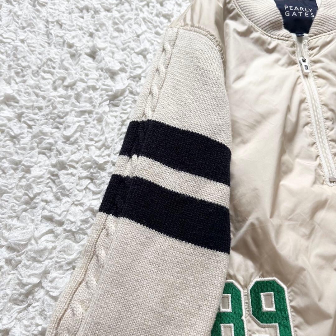 パーリーゲイツ　ハーフジップ　中綿　ブルゾン　ニット切り替え　大きいサイズ