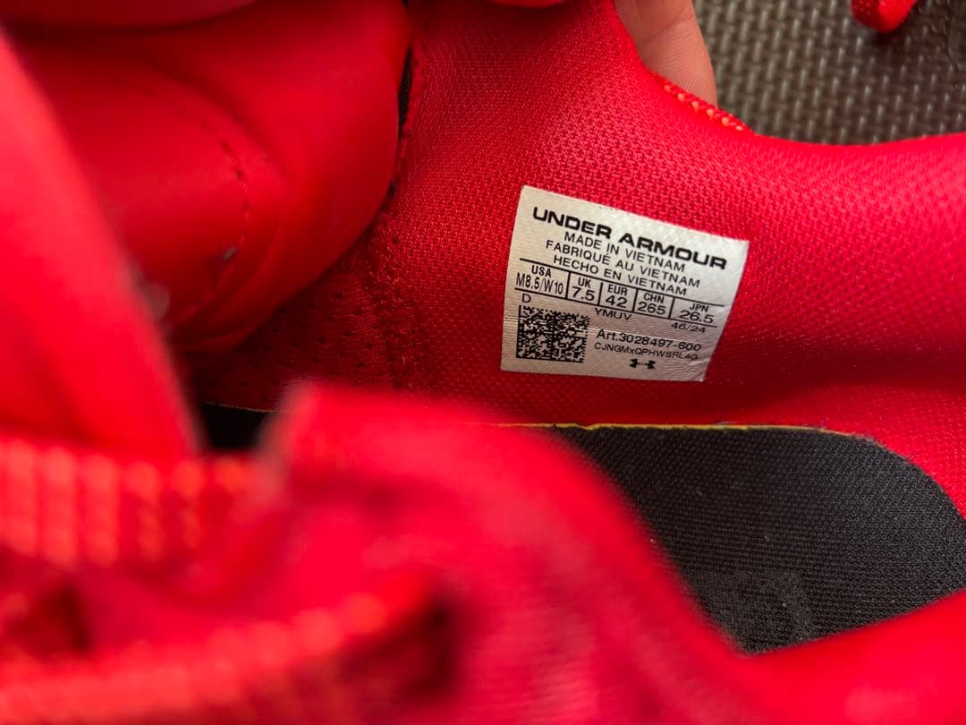 希少❗️アンダーアーマー　ステフィンカーリーモデル　26.5cm カリー12 赤色
