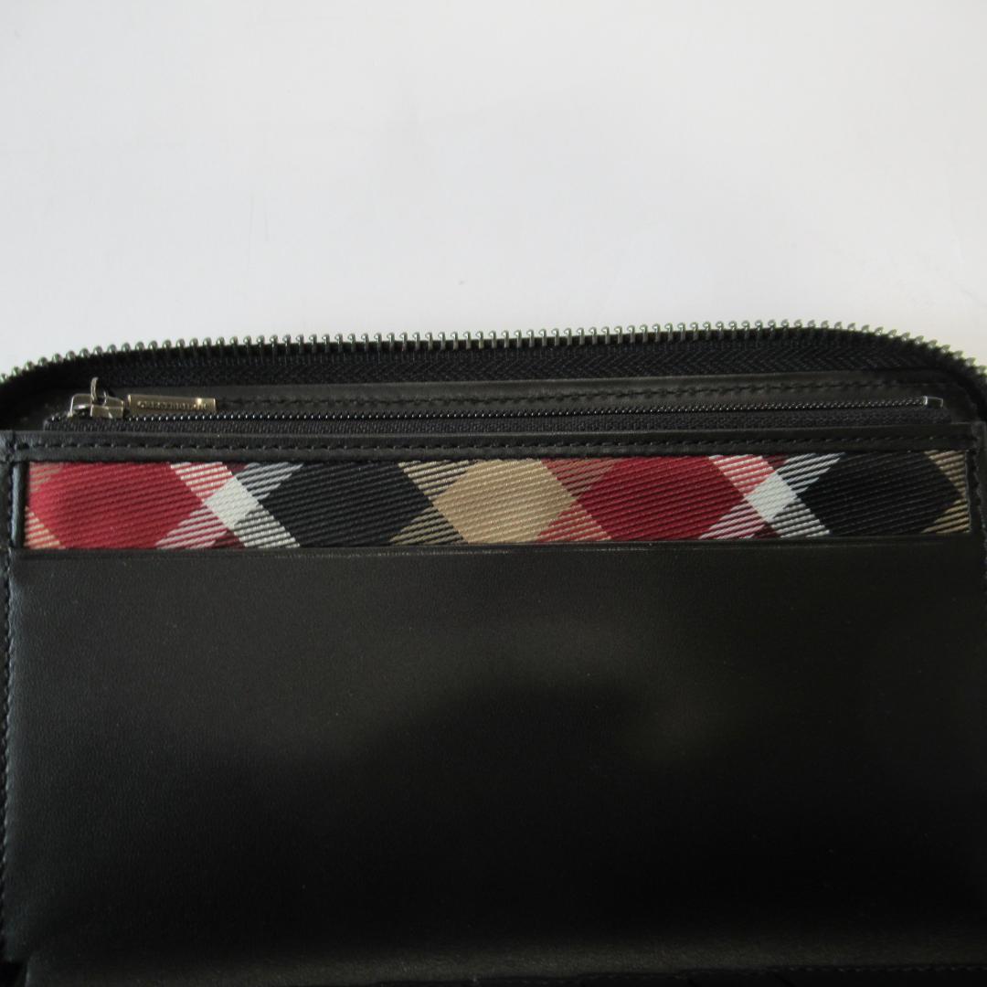 ブラックレーベルクレストブリッジ新品ブラック ラウンドジップウォレット/財布