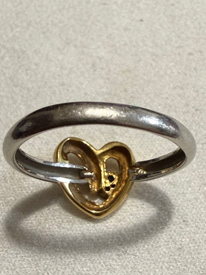 ★K18 /PTダイヤ・サファイアオープンハートリング★